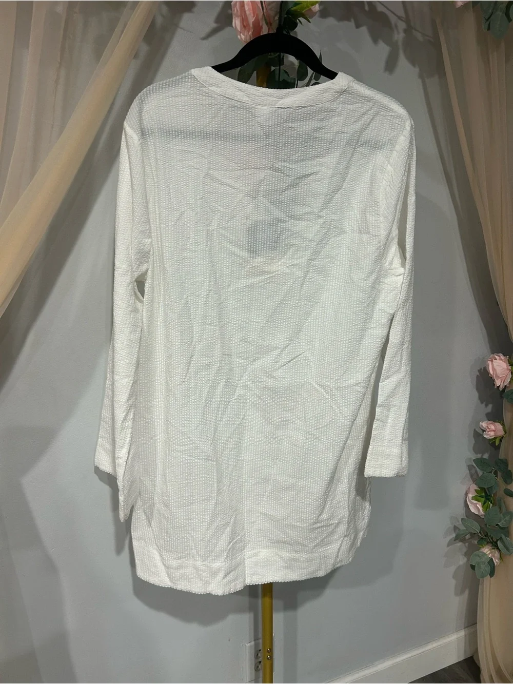 Andie for Target White Textured Cotton Beach Cover-Up Tunic Size Large NWT